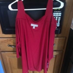 Redish Cold Shoulder Nice Shirt